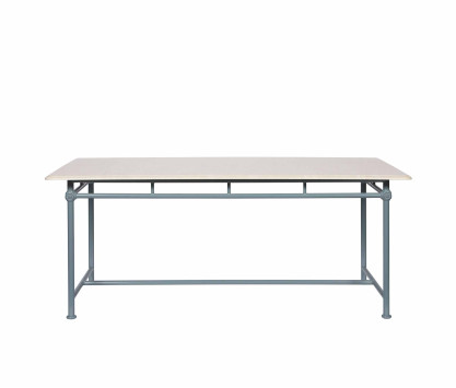 Rechteckiger Tisch 180 x 90 cm - graue Marmorplatte