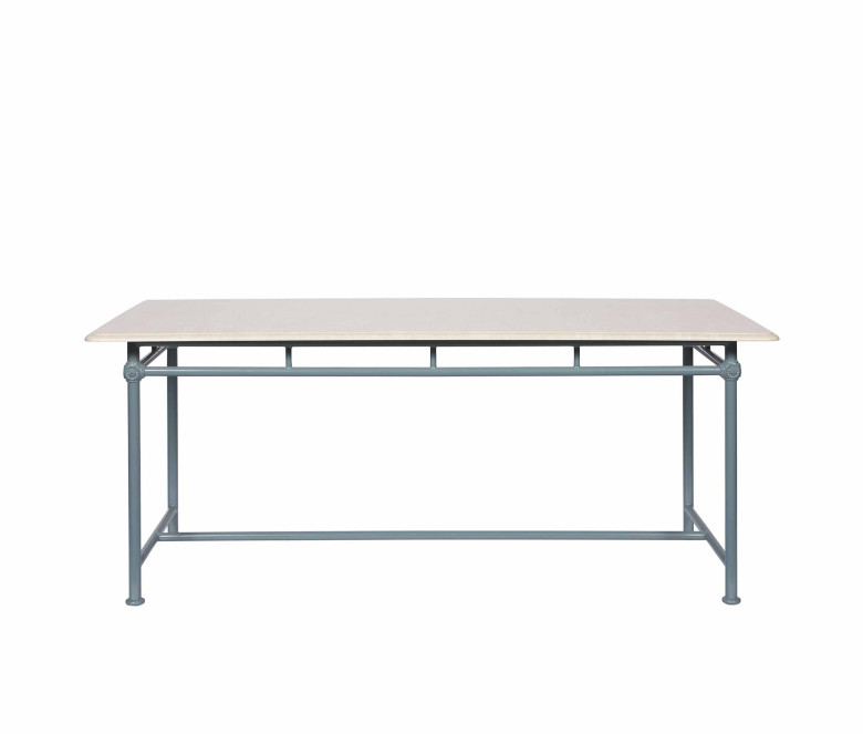 Table carrée 1800 - plateau marbre gris