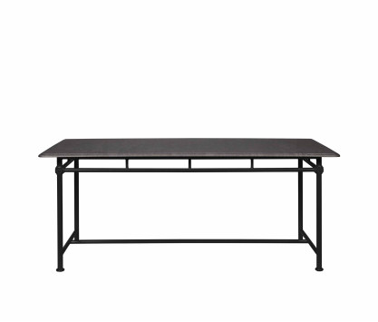 Rechteckiger Tisch 180 x 90 cm - graue Marmorplatte