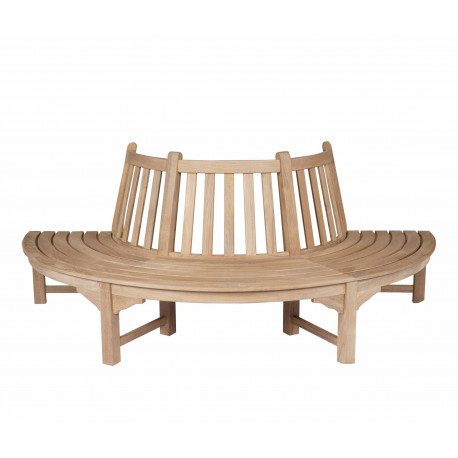 Teak semi-circular bench