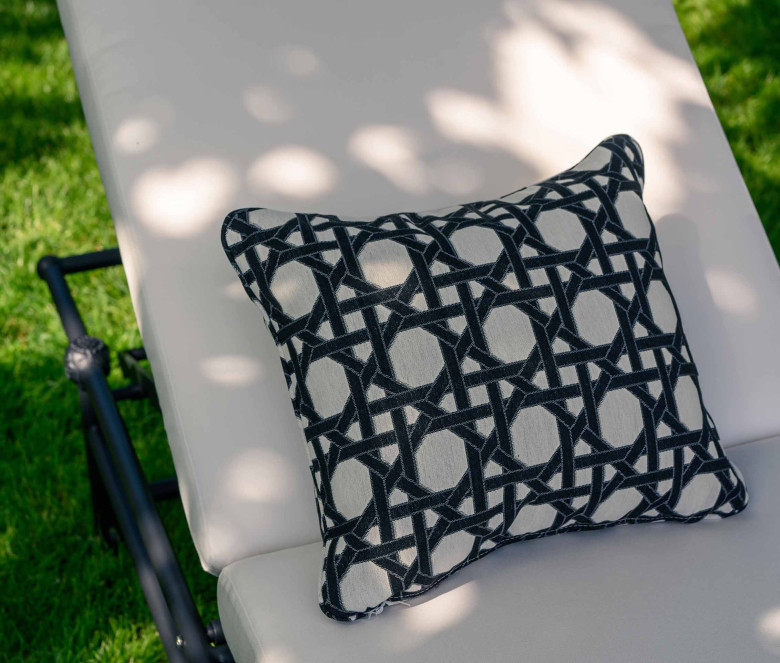 Back rest cushion - Black cane pattern