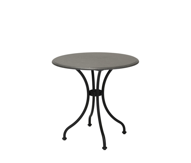 Curved Leg Bistro Table - Grey Marble Top 1800 Black