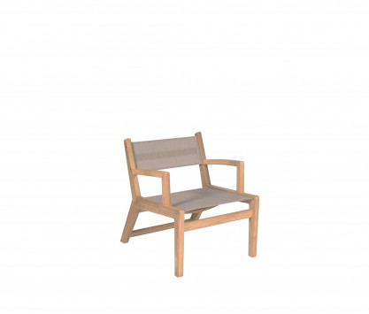 Teak low armchair Eden taupe