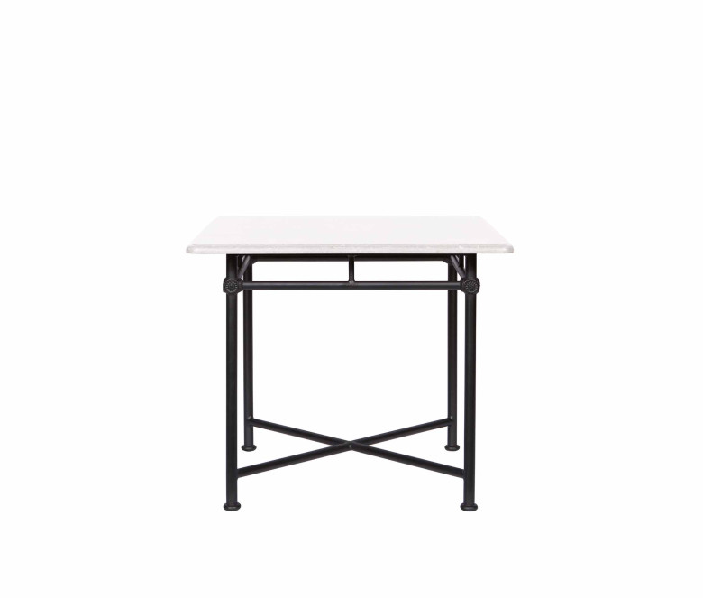 Table carrée 1800 - plateau marbre blanc