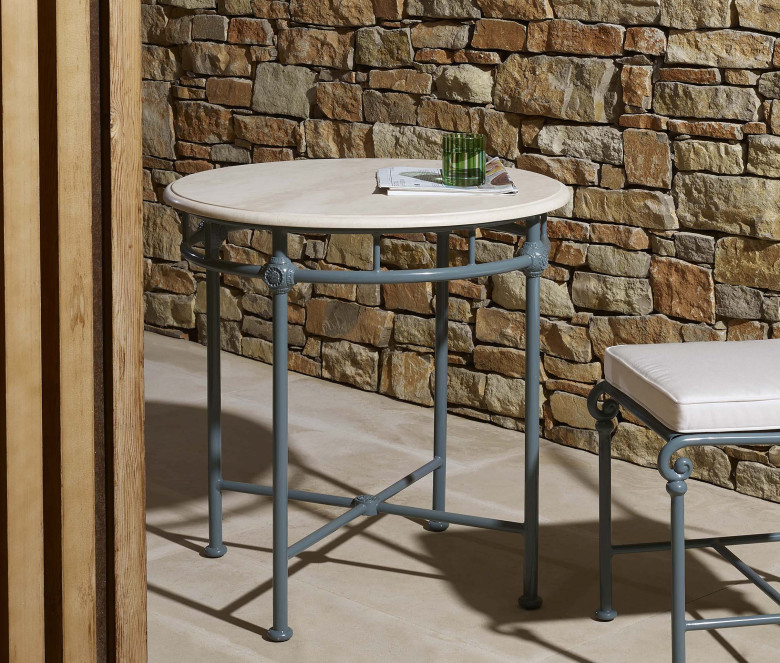 1800 Bistrot table - white marble tabletop