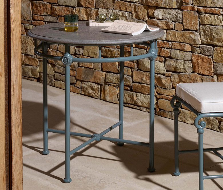 1800 Bistrot table - grey marble tabletop