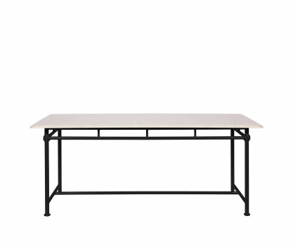 Table rectangulaire 180 x 90 cm - plateau marbre blanc