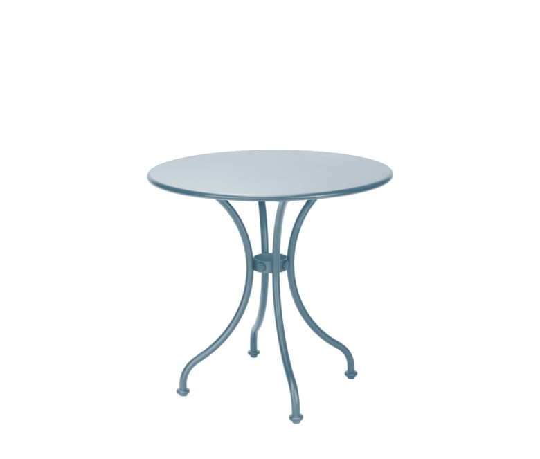 Tavolo bistrot con gambe curve - piano in alluminio 1800 Blu