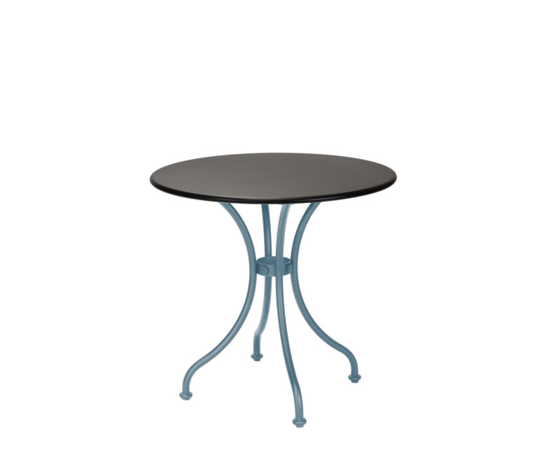 Tavolo bistrot con gambe curve - piano in marmo grigio 1800 Blu