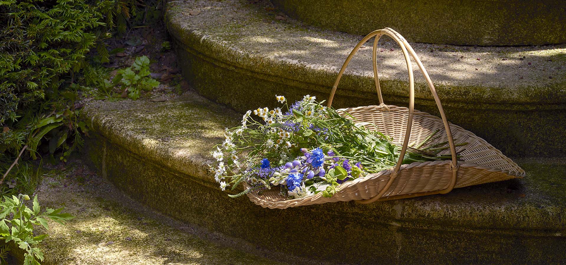 Cestino da fiori in rattan