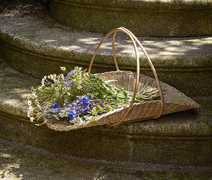 Cestino da fiori in rattan